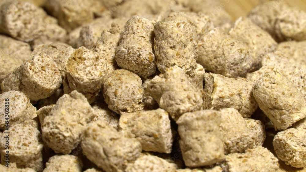 Wheat bran grains rotation background. Close up Wheat bran grains rotation background. Close up