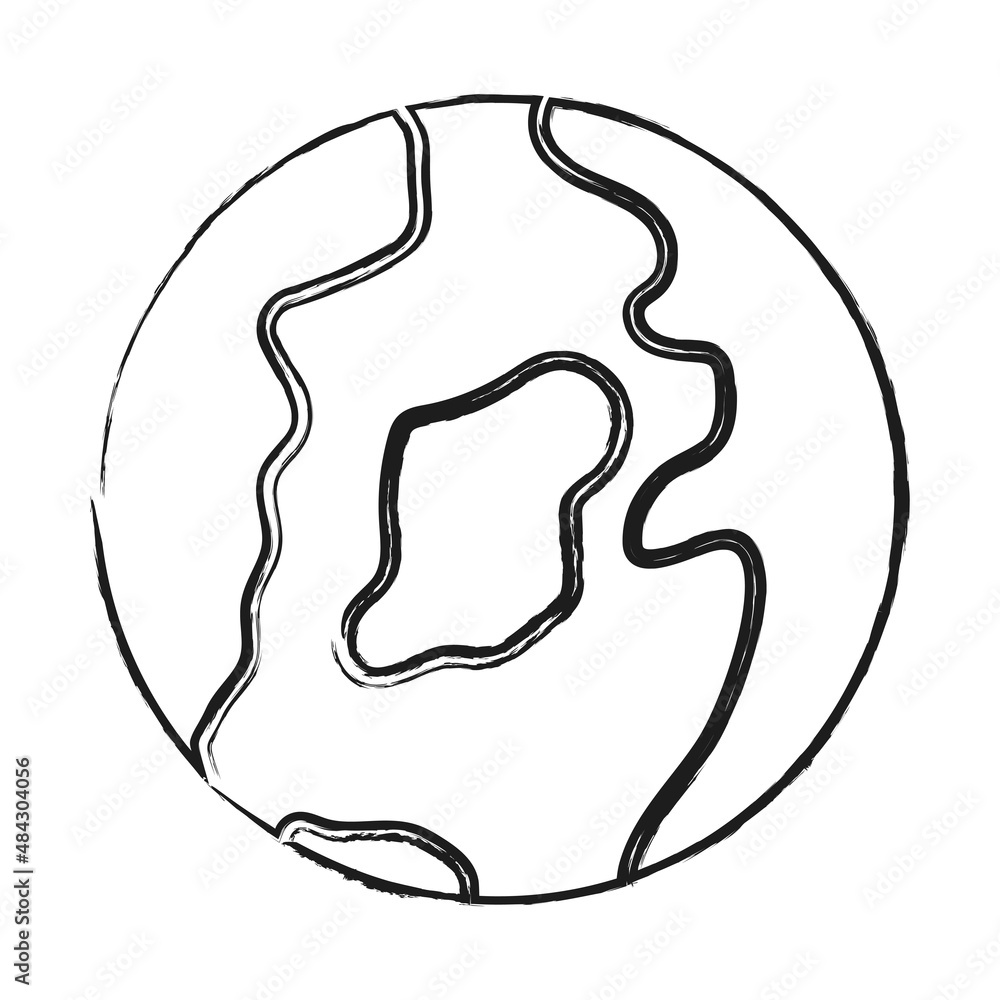 Earth planet icon. Globe sign. Black shape. World art. Abstract style. Outline symbol. Vector illustration. Stock image. Earth planet icon. Globe sign. Black shape. World art. Abstract style. Outline symbol. Vector illustration. Stock image.