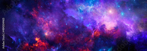 Photographie Cosmic background with a nebula in deep space