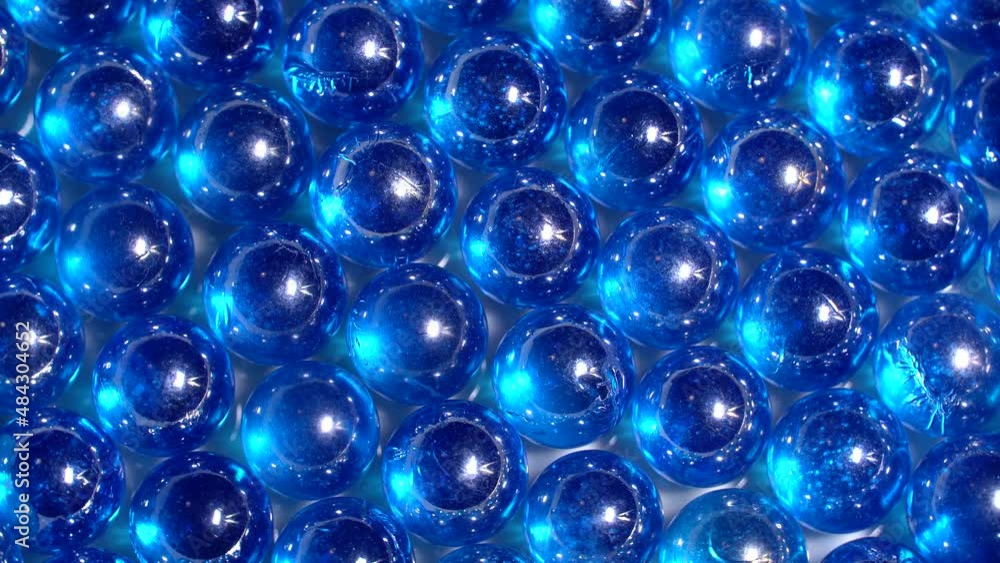 Abstract blue glass balls rotation background Abstract blue glass balls rotation background