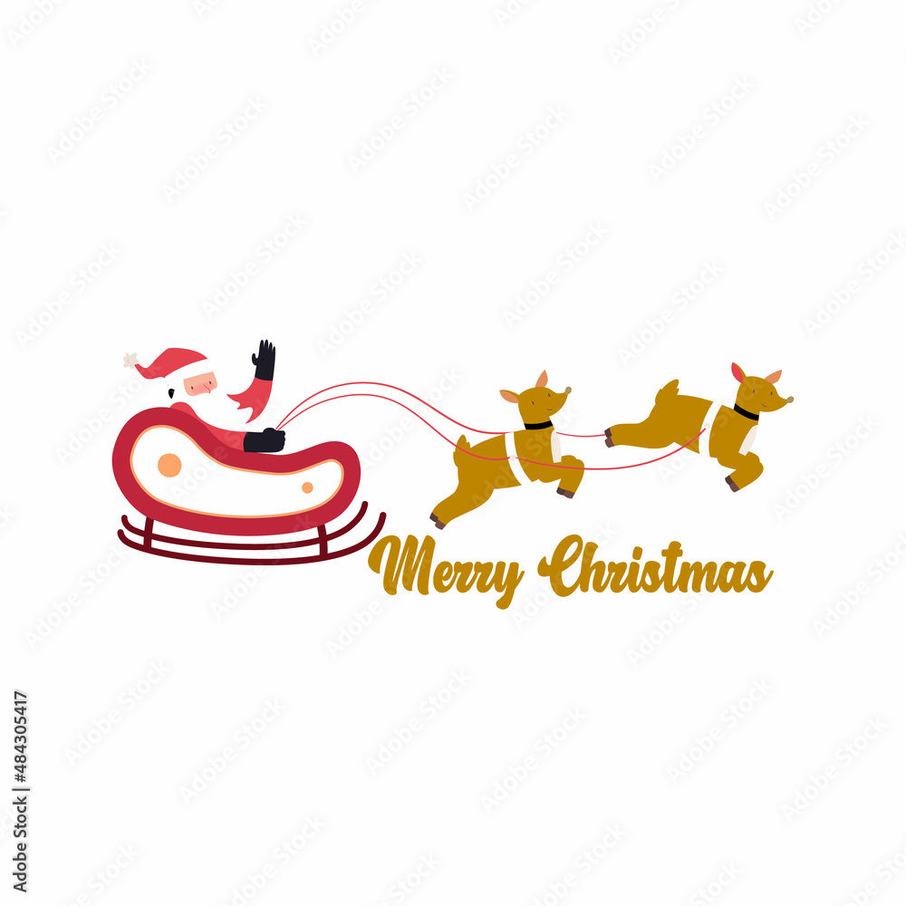 Fototapeta premium illustration of an bunny and merry christmas