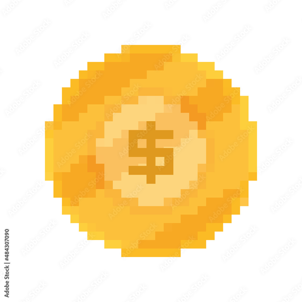 Fototapeta premium money coin pixel
