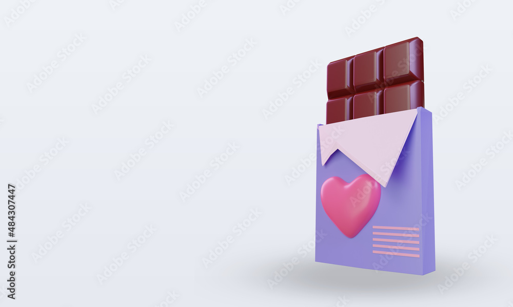3d Valentine day Chocolate icon rendering right view 3d Valentine day Chocolate icon rendering right view