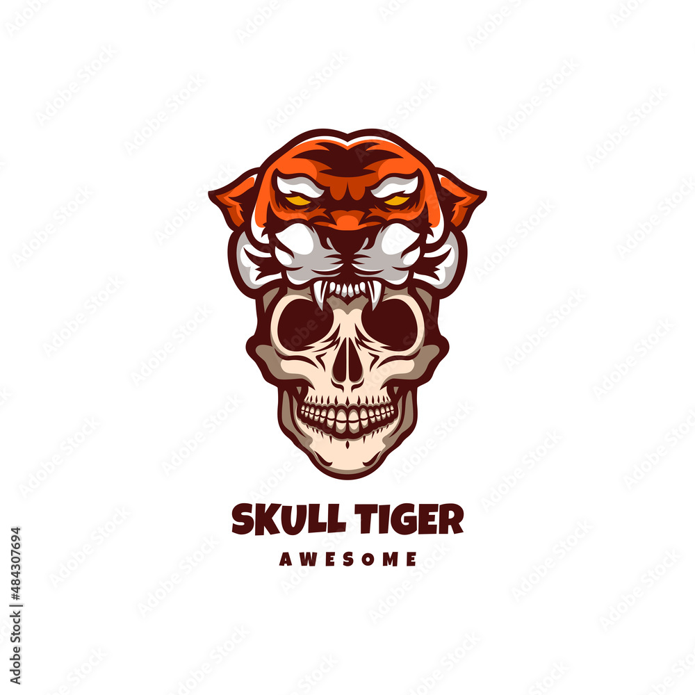 Illustration vector graphic of Skull Tiger, good for logo design