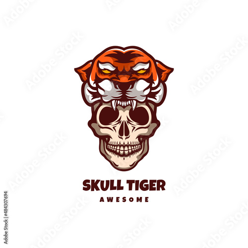 Illustration vector graphic of Skull Tiger, good for logo design