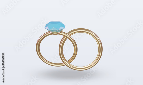 3d Valentine day Ring icon rendering front view