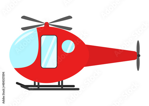Red Cartoon Helicopter clip art icon animation vector image