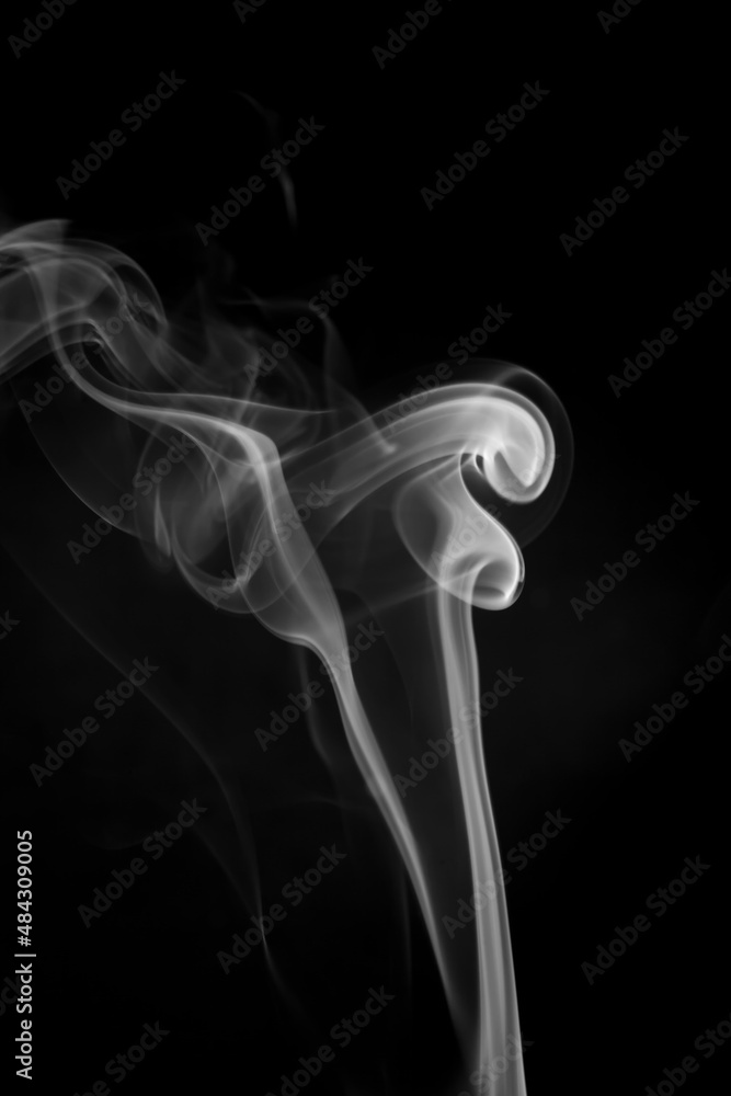 White smoke on black background. White smoke on black background.