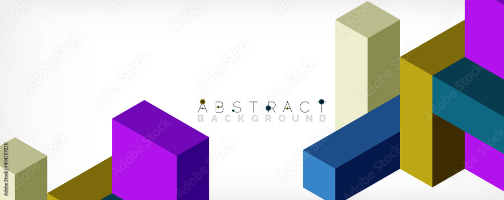 Abstract background. 3d cubes, cubic elements and blocks. Techno or business concept for wallpaper, banner, background, landing page Abstract background. 3d cubes, cubic elements and blocks. Techno or business concept for wallpaper, banner, background, landing page