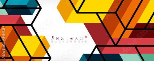 Abstract background. 3d cubes, cubic elements and blocks. Techno or business concept for wallpaper, banner, background, landing page