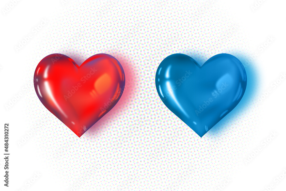 Fototapeta premium Corazones Vector 3D Vidrio Colores