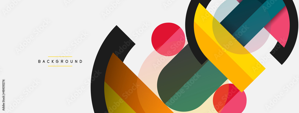 Round geometric shapes lines and circles. Vector template for wallpaper banner background or landing page Round geometric shapes lines and circles. Vector template for wallpaper banner background or landing page