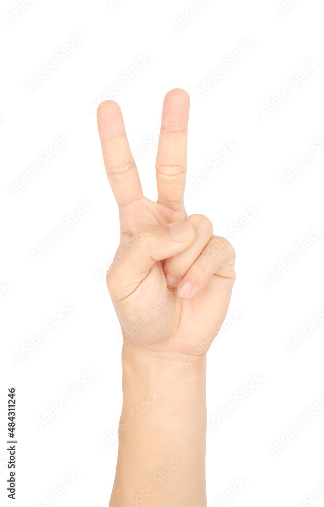 Gesture symbols male hand, isolated white background.
Gesture symbols male hand, isolated white background.