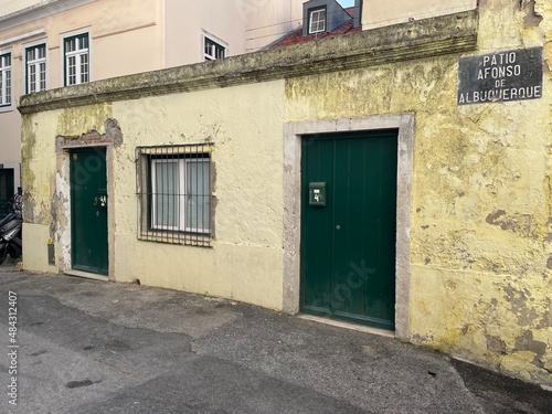 Alfama Lisboa district traditional house doors, Lisbon, Portugal
