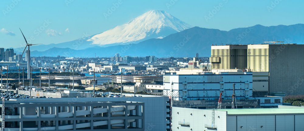 富士山と川崎の街並み【神奈川県・川崎市】 富士山と川崎の街並み【神奈川県・川崎市】