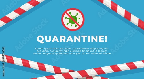 Vector illustration of quarantine. Pandemic. The concept of the red zone.