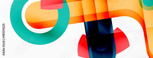 Color geometric stripes, lines abstract background. Minimal geometric template for wallpaper, banner, presentation