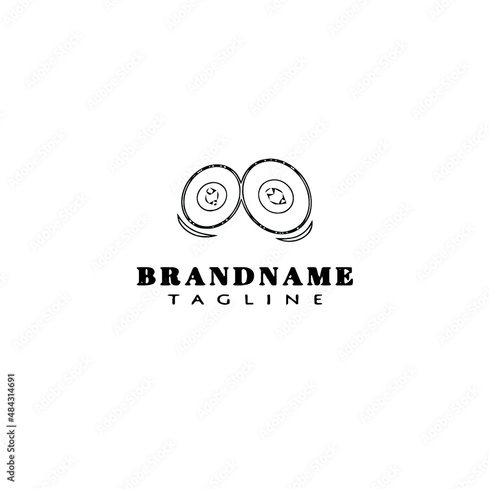 Fototapeta premium cute eye logo cartoon icon design template black isolated vector illustration