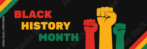 black history month celebrating banner  vector illustration