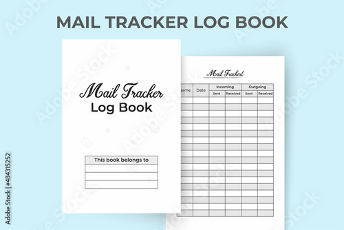 KDP interior mail tracker notebook. Mail tracker journal KDP interior. Mail incoming and outgoing tracker log book. Mail checklist journal interior. KDP interior notebook.