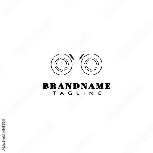 cute eye logo cartoon icon design template black isolated vector illustration