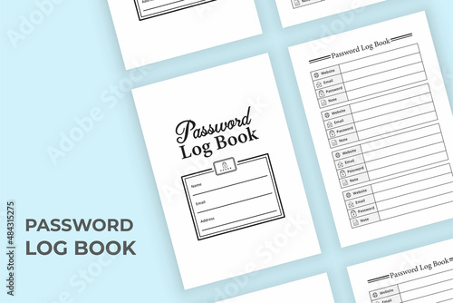 Password tracker log book KDP interior. Password tracker notebook template. Website information tracker journal. Password notebook interior. KDP interior logbook.