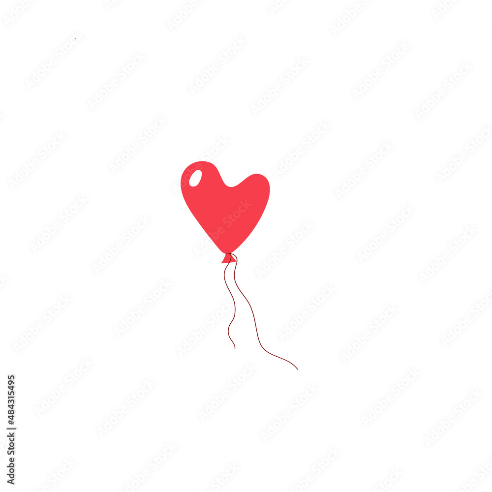 Illustration of Red balloon on white background