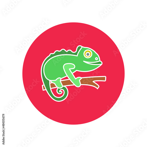 Chameleon animal Vector icon which is suitable for commercial work and easily modify or edit it  