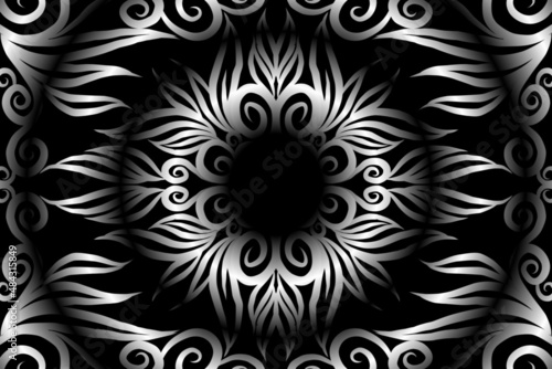 colourful caleidoscope classic gradient flower art pattern of traditional tenun batik ethnic dayak ornament for wallpaper ads background sticker or clothing