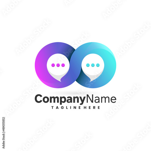 infinity talk logo design template