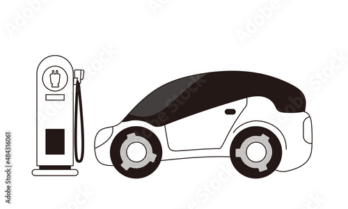 電気自動車のシンプルなイラスト