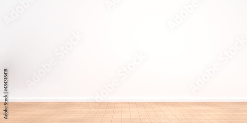 Empty room with white wall mock up. 3d illustration