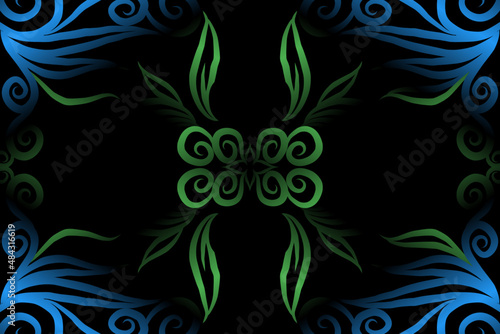 colourful caleidoscope classic gradient flower art pattern of traditional tenun batik ethnic dayak ornament for wallpaper ads background sticker or clothing