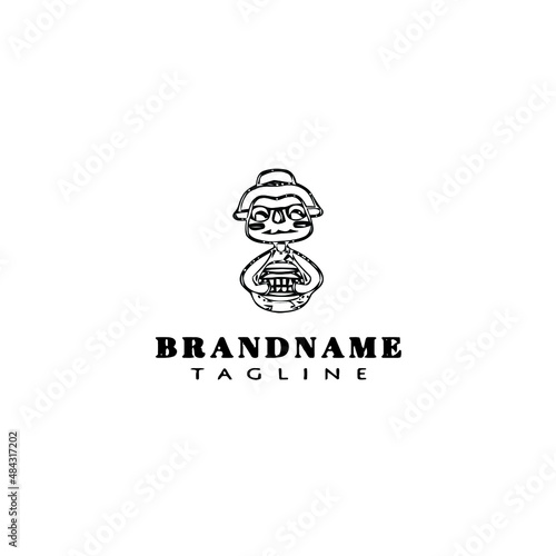 avatar with box logo icon design template vector illustration
