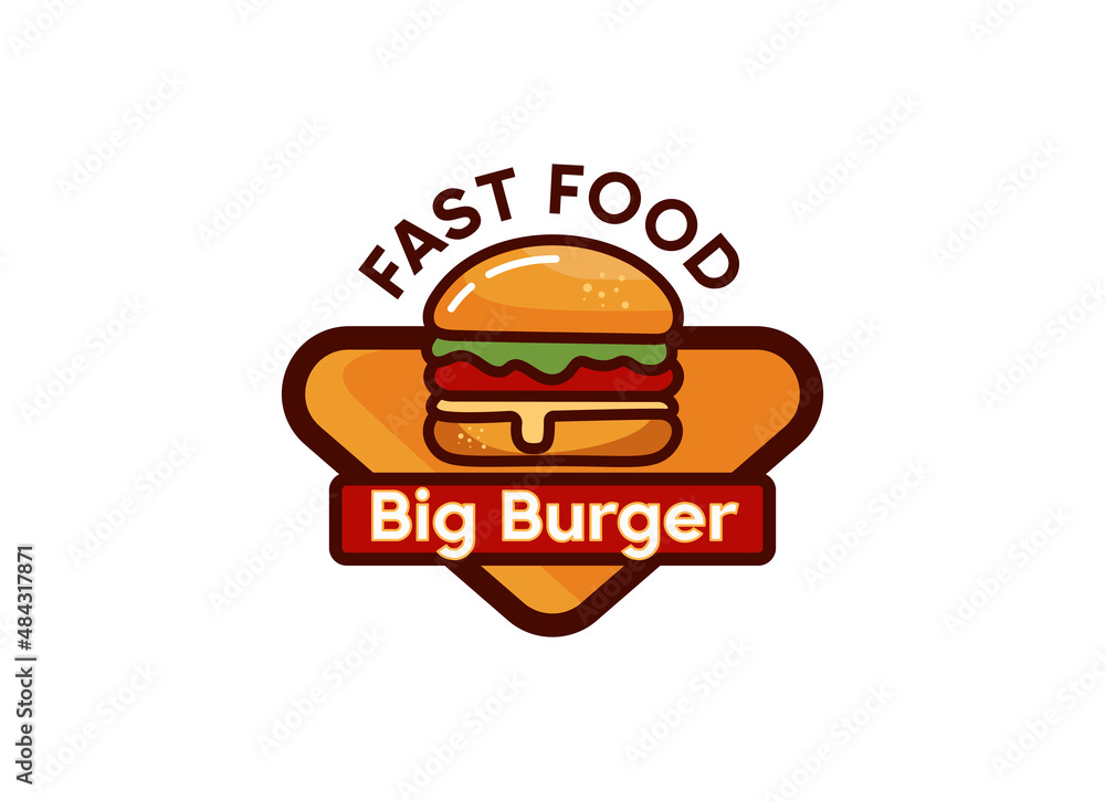 Fast food of hamburger Vector Illustration. Burger Logo and Vector for Fast Food. Fast food of hamburger Vector Illustration. Burger Logo and Vector for Fast Food.