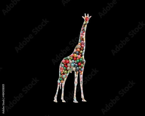 Giraffe zoo Beads Icon Logo Handmade Embroidery illustration © SunFrot