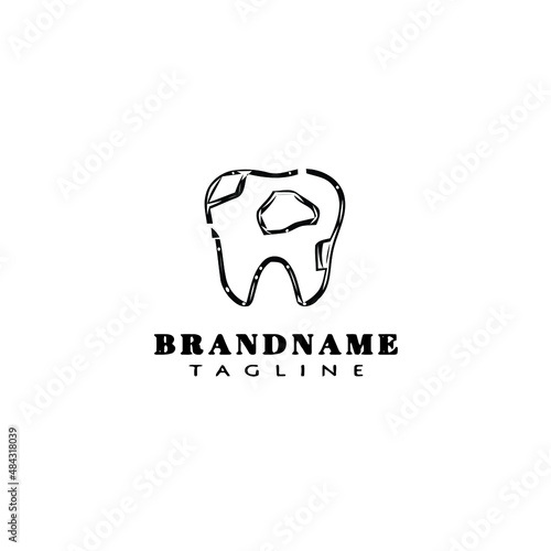 teeth logo cartoon icon design template black isolated vector illustration