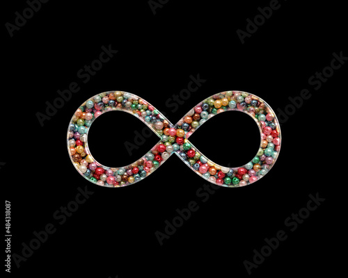 Infinity limitless infinite Beads Icon Logo Handmade Embroidery illustration