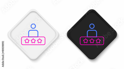 Line Taxi service rating icon isolated on white background. Colorful outline concept. Vector