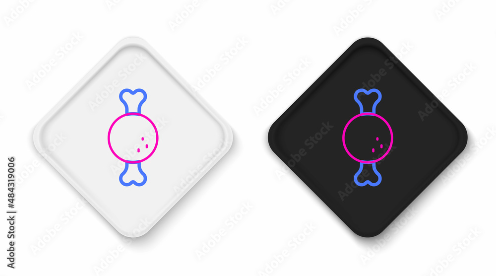 Line Chicken leg icon isolated on white background. Chicken drumstick. Colorful outline concept. Vector