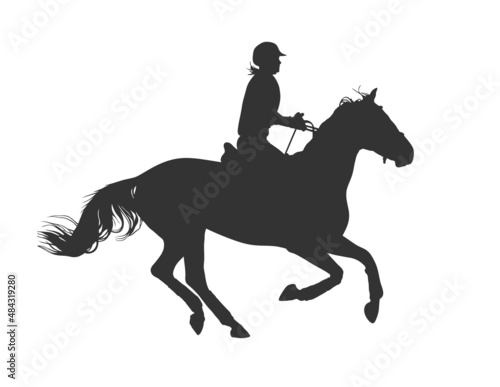 Silhouette rider on horse