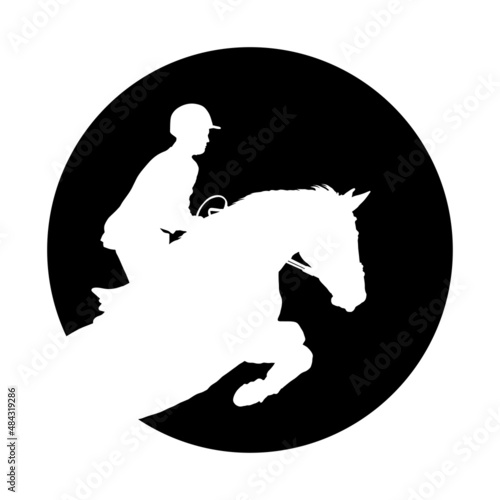 Silhouette rider on horse