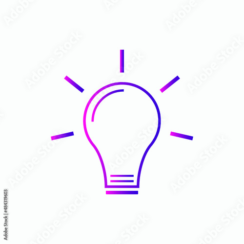Light Bulb icon vector Idea sign solution, thinking concept gradient color template 