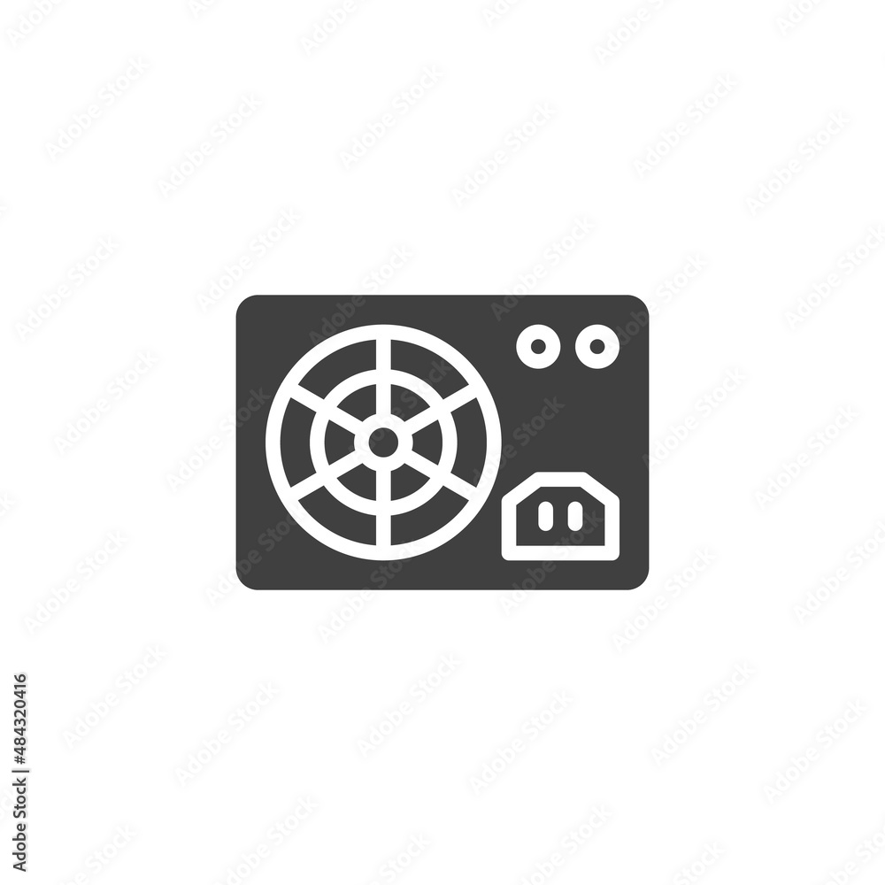 PC power unit vector icon PC power unit vector icon