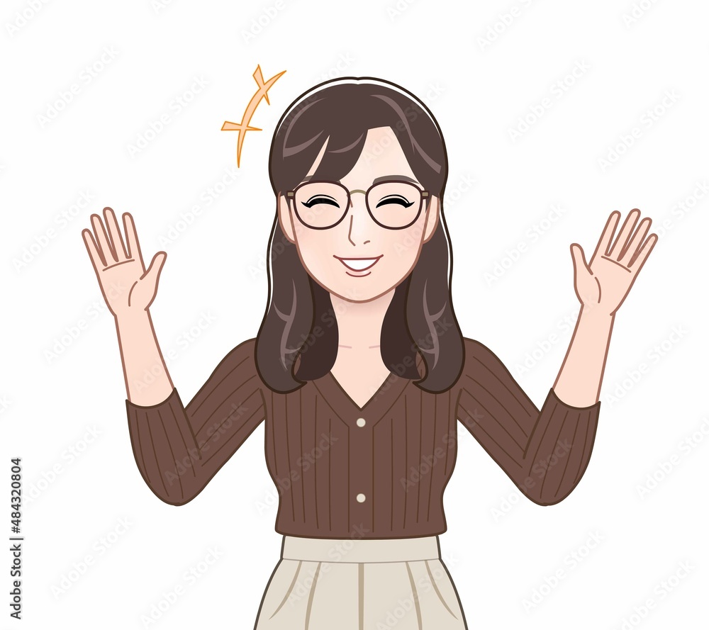 ニットを着た髪の長い女性