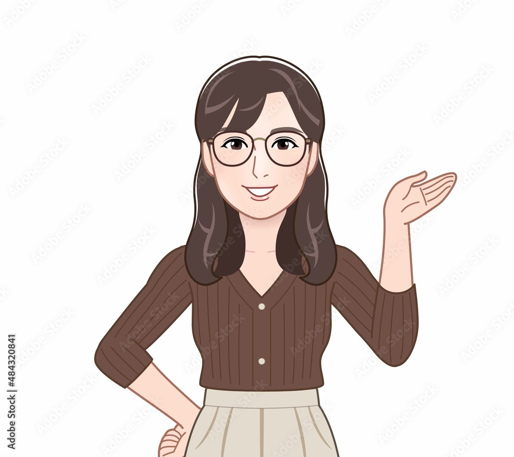 ニットを着た髪の長い女性