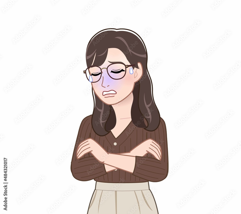 ニットを着た髪の長い女性 ニットを着た髪の長い女性