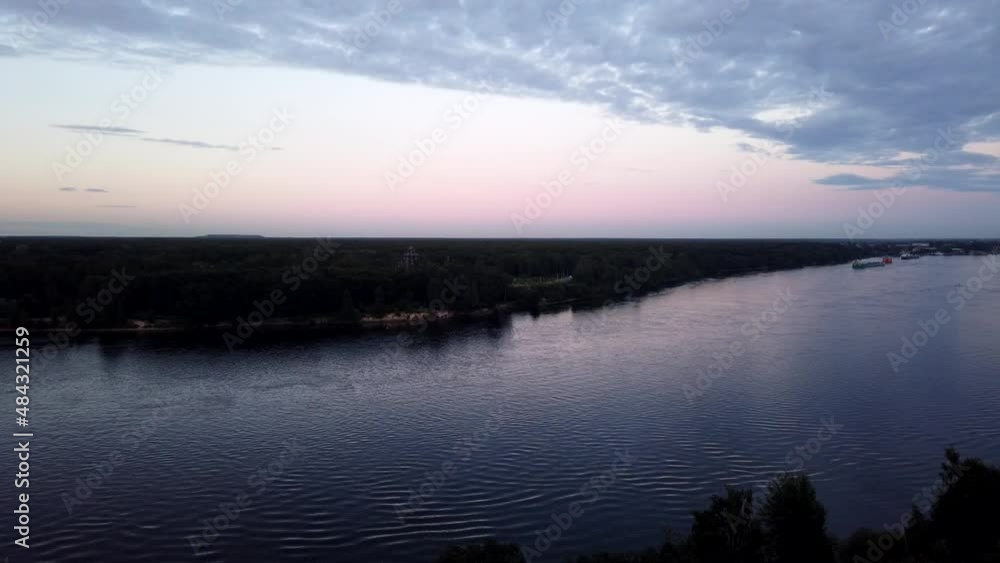 Ships and boats moving on the river at sunset timelapse Ships and boats moving on the river at sunset timelapse
