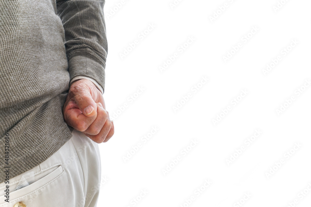 Obraz premium 腰痛に苦しむシニア男性