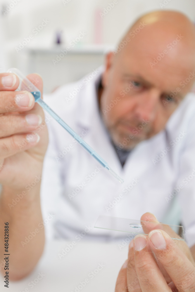 focused senior worker in a lab focused senior worker in a lab
